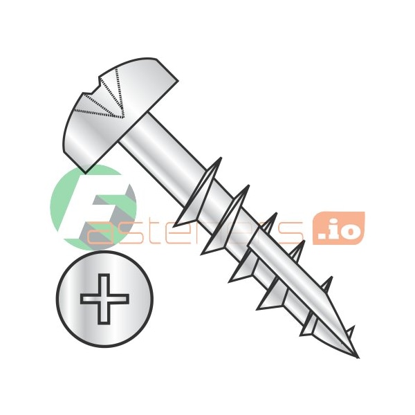 Newport Fasteners Wood Screw, #8, 1-1/4 in, Zinc Plated Steel Pan Head Phillips Drive, 3000 PK 456827 - main